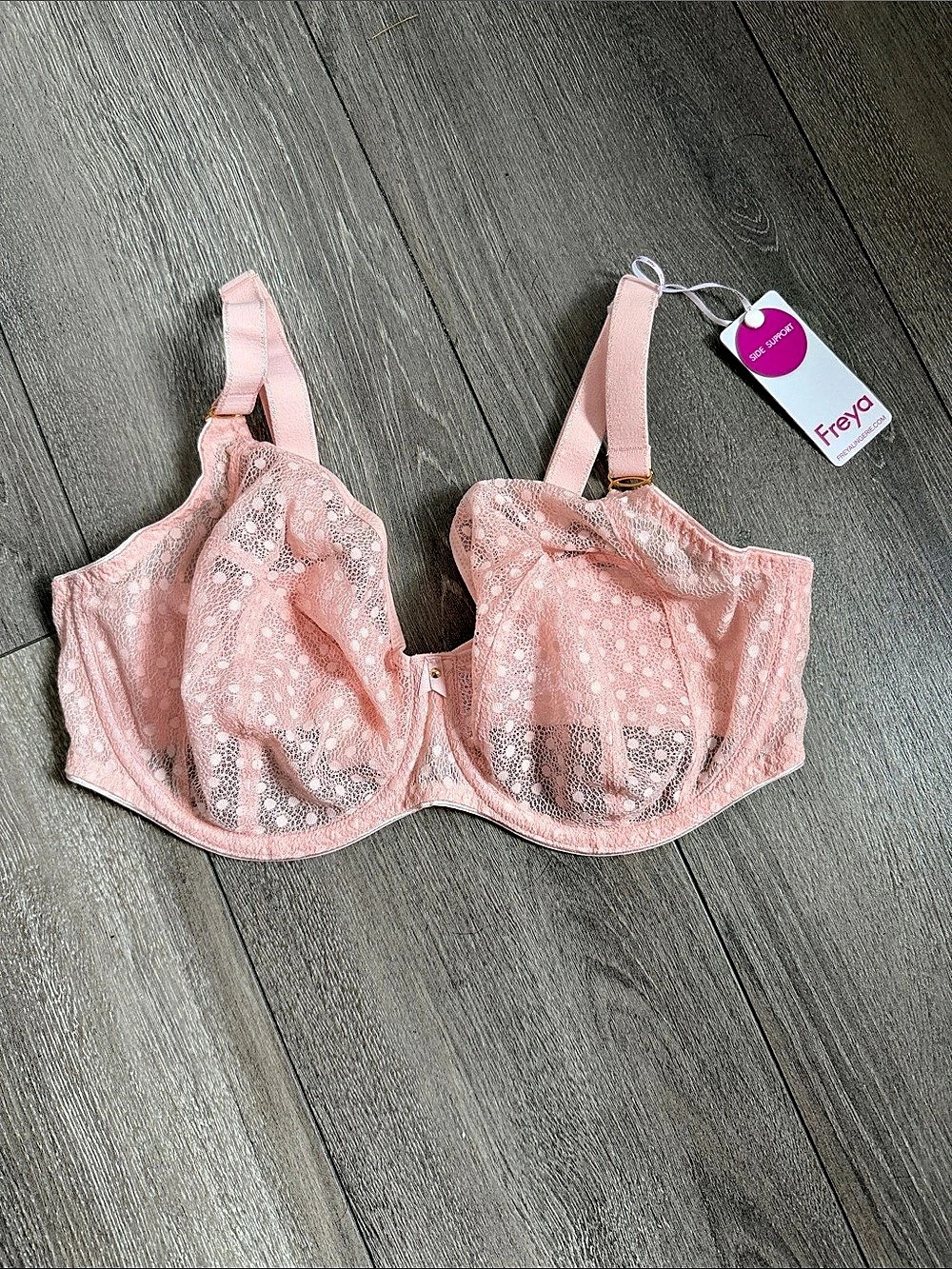 Freya Starlight Side Support Balcony Bra Floral Pink US 36G